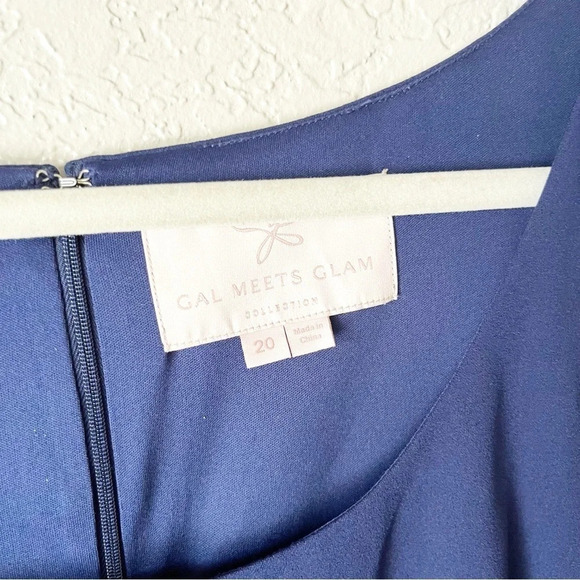 GAL Meets Glam Annie Scuba Crepe Fit & Flare Dress in Navy Blue 20 - Picture 8 of 9